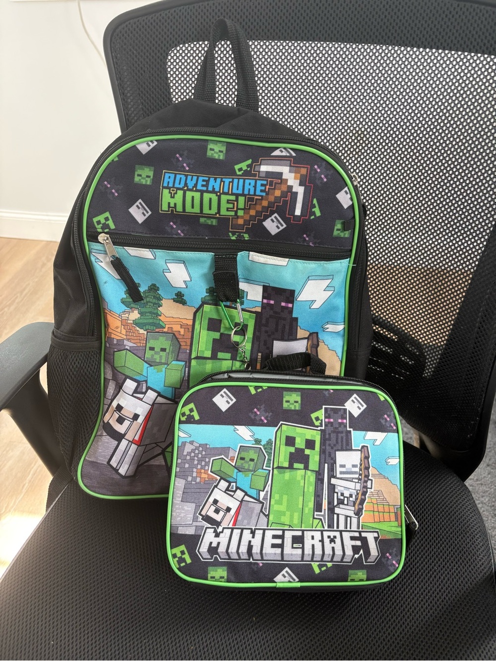 Minecraft Kids Backpack and Lunch Bag Set - Green